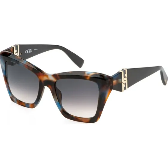 Furla SFU884 Lunettes de Soleil Carrées en Acétate Havana