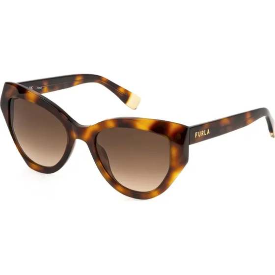 Furla SFU886 Lunettes de Soleil Géométriques en Acétate Havane