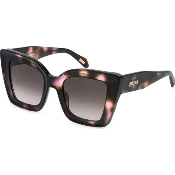 Just Cavalli SJC142 Lunettes de Soleil Carrées Acétate Havana