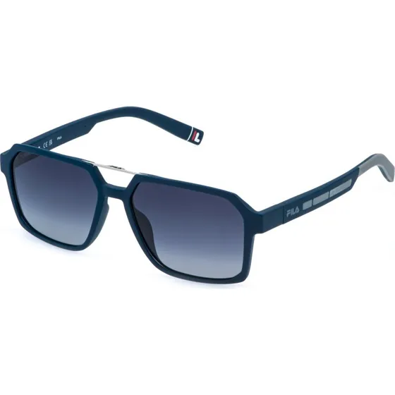 Fila Homme SFIB04 : Lunettes de soleil géométriques bleu fumé