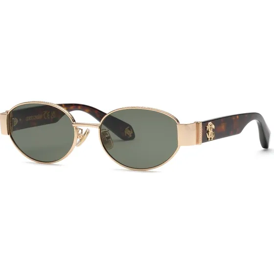 Roberto Cavalli SRC140M 300 Lunettes de Soleil Géométriques Or et Vert