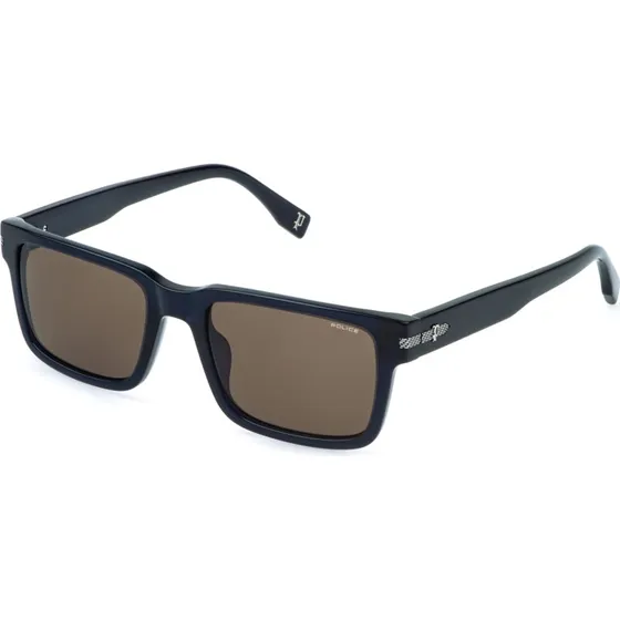 Police SPLR75 GRIND 2 Lunettes de Soleil Carrées en Acétate Marron