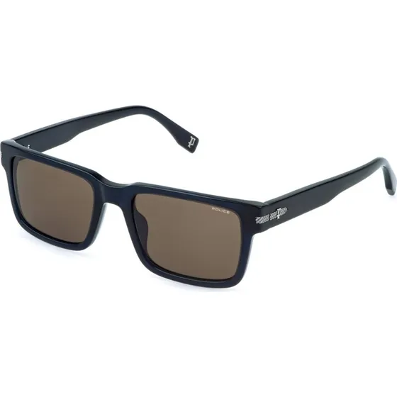 Police SPLR75 GRIND 2 Lunettes de soleil carrées en acétate bleu et marron