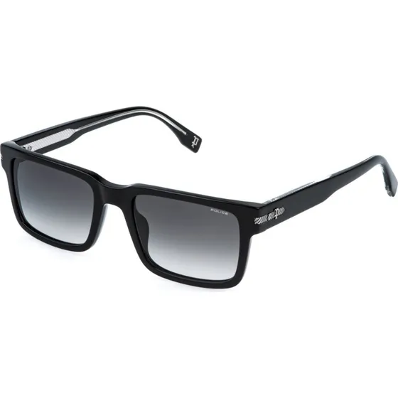 Police SPLR75 GRIND 2 Lunettes de Soleil Carrées en Acétate Noir