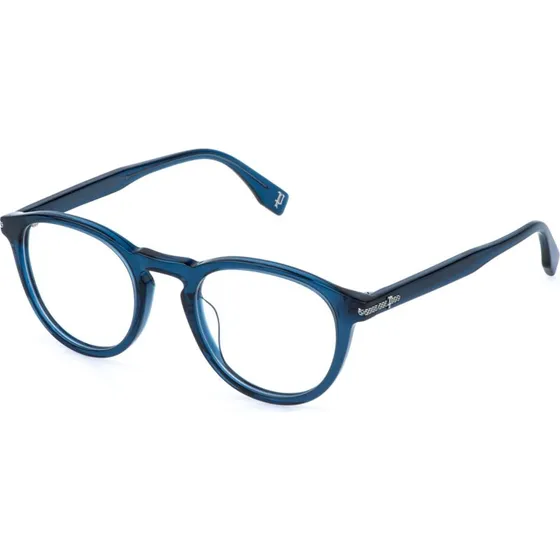 Police VPLR63 GRIND 5 06SB - Lunettes de vue Pantos en Acétate Bleu