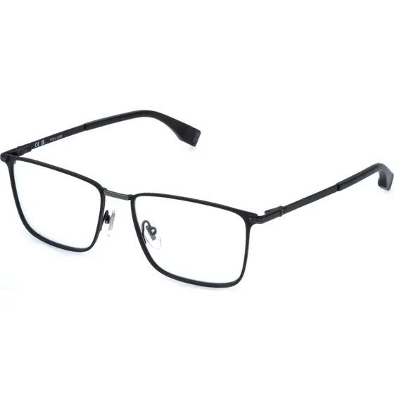 Police VPLR64 GRIND 6 599 - Lunettes Optiques Homme Carrées en Métal Noir