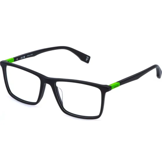 Police VPLR58 Playmaker 1 703 - Montures Optiques Carrées en Acétate Noir
