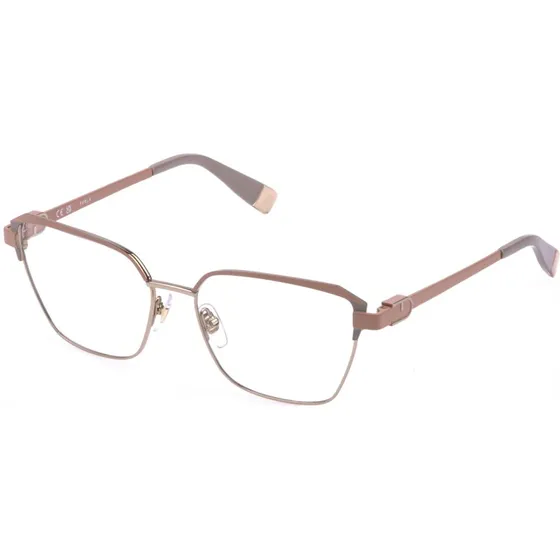 Furla VFU995 02AM Montures Optiques Carrées en Métal Doré