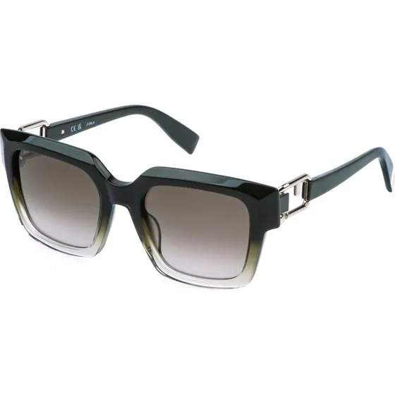 Furla SFU981 Lunettes de soleil carrées en acétate Marron