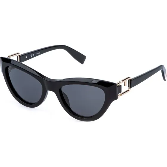 Furla SFU982 Lunettes de soleil Cat Eye en acétate noir fumé