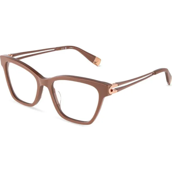 Furla VFUB05 06K6 Montures Optiques Carrées en Acétate Beige