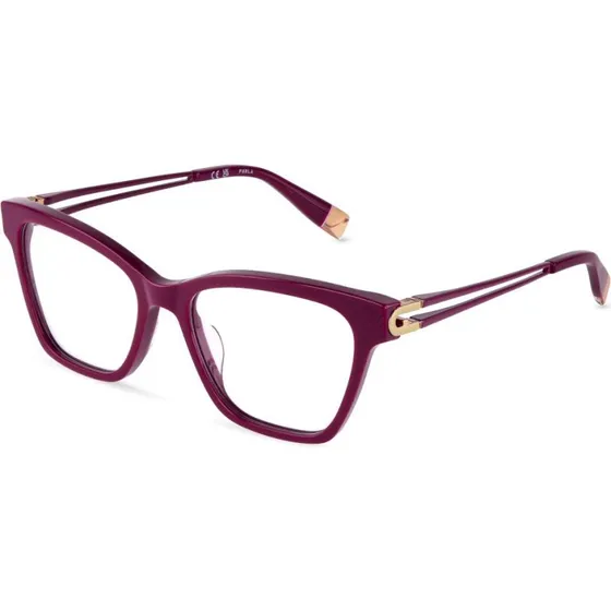 Furla VFUB05 06UU Montures Optiques Carrées en Acétate Rouge