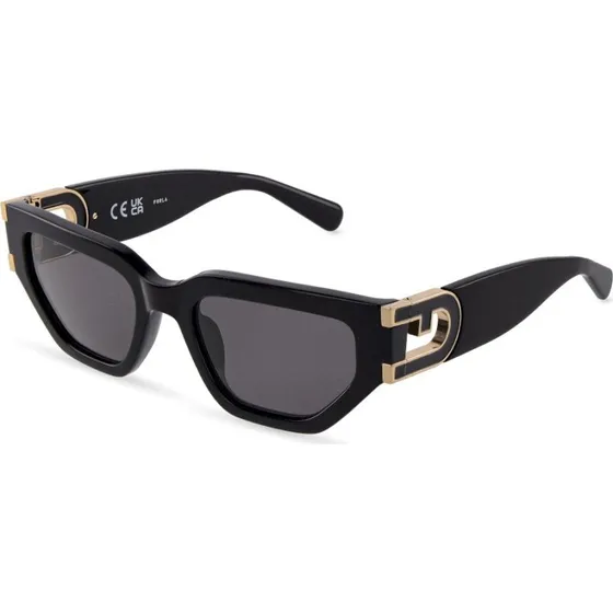 Furla SFUB09 Lunettes de Soleil Carrées en Acétate Noir