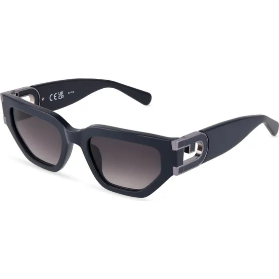 Furla SFUB09 09GU Lunettes de soleil carrées en acétate bleu