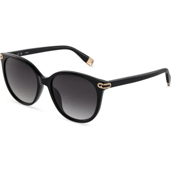 Furla SFUB12 Lunettes de Soleil Pantos en Acétate Noir pour Femme