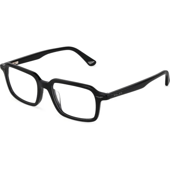 Police VPLU61 GATOR EVO 2 Homme - Montures Carrées en Acétate Noir
