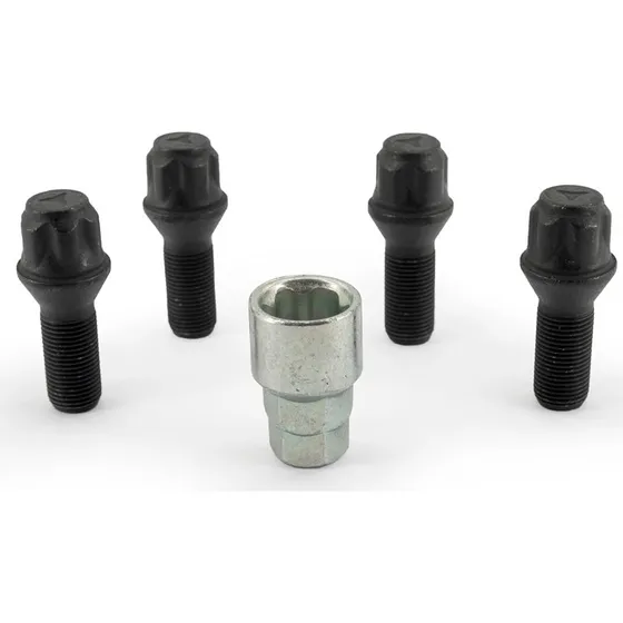 H&R Antivol de Roue M14x1.25x28mm Conique Noir - 4 Pices