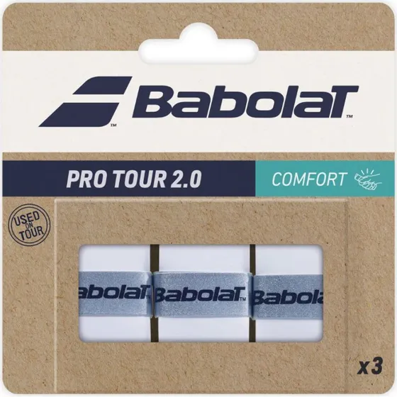 Babolat Pro Tour 2.0 - Lot de 3 Grips - Blanc