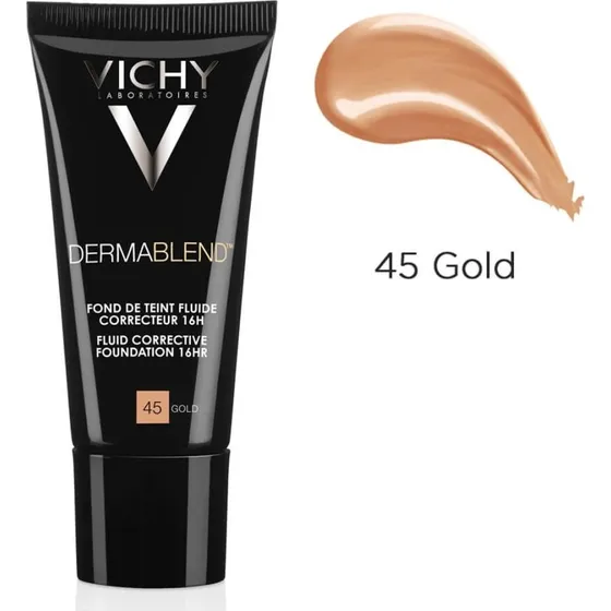 Vichy Dermablend Fond de Teint Correcteur - Teinte 45 Gold, 30 ml