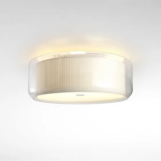 MARSET Mercer C Plafonnier en Verre Soufflé et Coton
