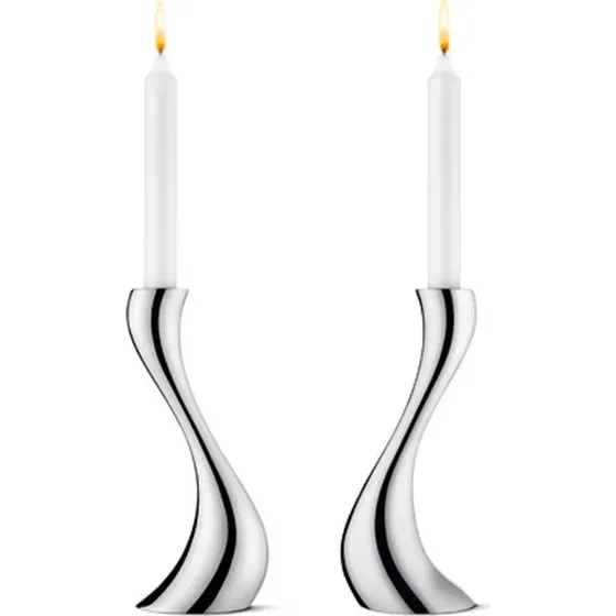 Georg Jensen Cobra Bougeoir Set de 2  Acier Inoxydable