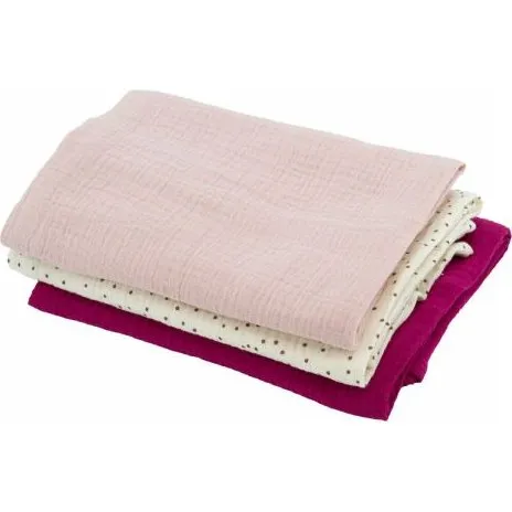 DOMIVA Lot de 3 langes Bambou 60x60 cm Rose grenadine