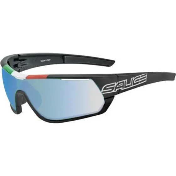 Salice 016 ITA Lunettes de Soleil Unisexe Noir et Bleu