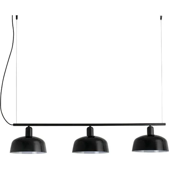 Faro Barcelona Suspension Tatawin Noir et Verre - 3 Lampes