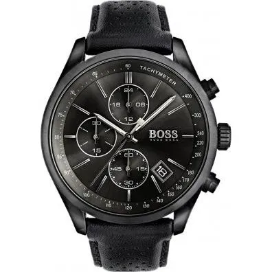 Hugo Boss Grand Prix Chronomtre 1513474 noir cuir surpiqu