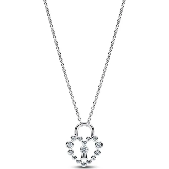 Pandora Collier et Pendentif Cadenas Cur Scintillant Argent 394416C01