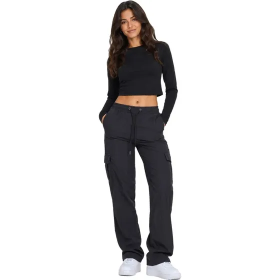 Urban Classics Pantalon Cargo Femme en Nylon Noir