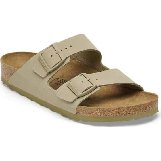 Birkenstock Arizona Sandales Cuir Birko-Flor Vert Coupe Étroite