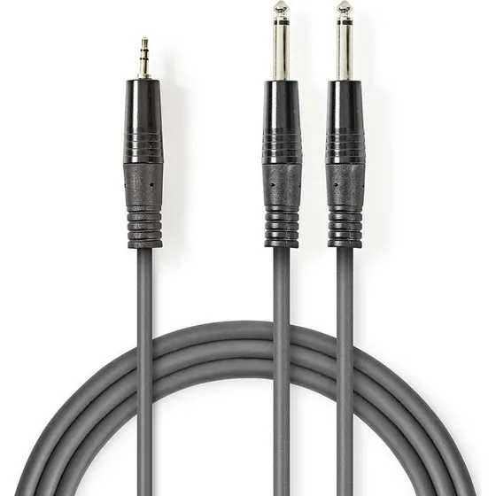 Nedis COTH23200GY50 Cble Audio 6,35 mm vers 3,5 mm 5 m Gris