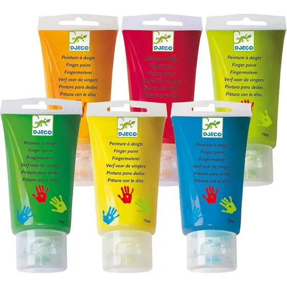 Djeco 6 Tubes Peinture  Doigts Classique