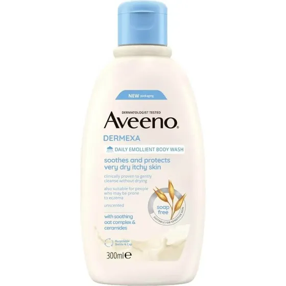 Aveeno Dermexa Gel Lavant Emollient pour Peau Sèche, 300 ml