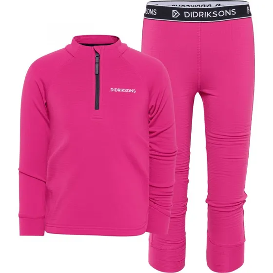 Didriksons Jadis 5 Ensemble de Sous-vêtements de Ski Fille - Rose