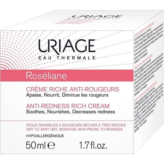 Uriage Roséliane Crème Anti-Rougeurs Peaux Sèches, 50 ml