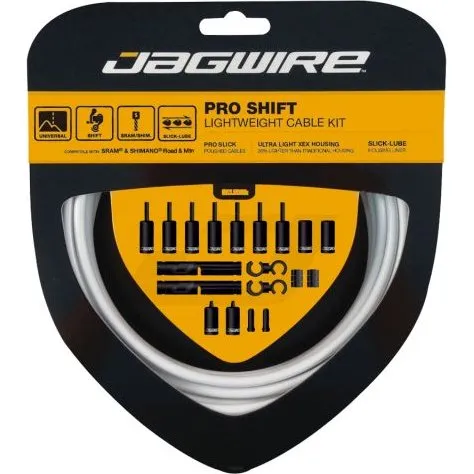 Jagwire Pro Shift Kit Câbles & Gaine 2X Blanc