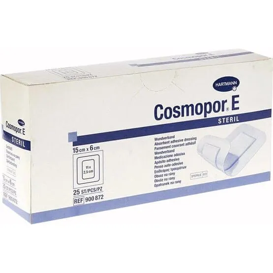 Cosmopor E Hartmann, Pansement Chirurgical Stérile, 15 x 6 cm, 25 pcs