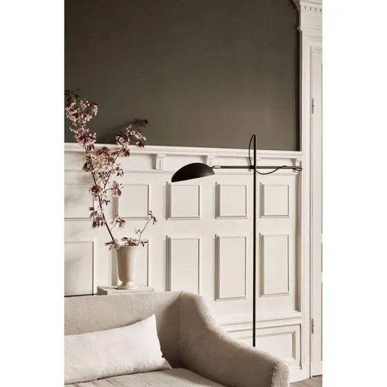 Watt & Veke Lampadaire Spoon Noir et Laiton