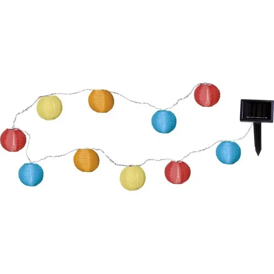 STAR TRADING Guirlande lumineuse solaire LED 10 lampions colorés