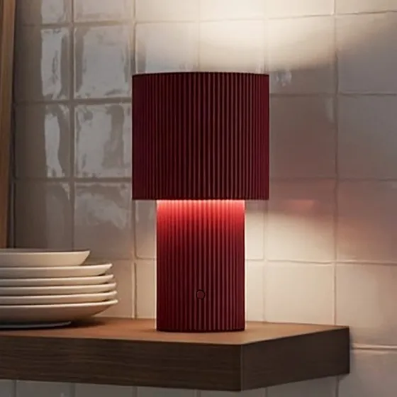 Herstal Iluma Lampe à poser LED rechargeable, Rouge