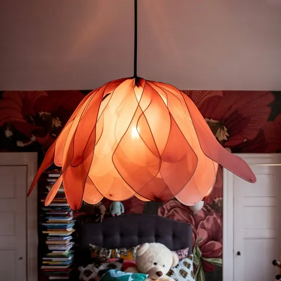 By Rydéns Suspension Lou Lou Rose Ø80 cm - Suspension en Tissu