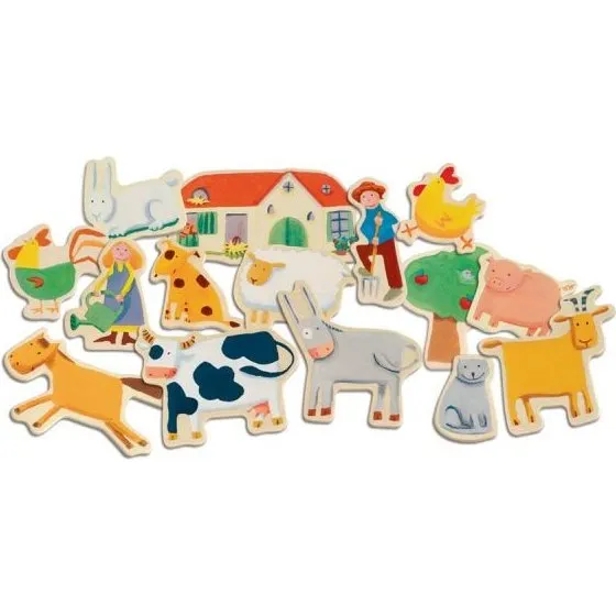 Djeco Magnets en bois Ferme - 24 pices