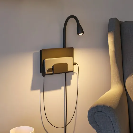 Paulmann Halina Applique murale LED avec bras flexible et USB-C