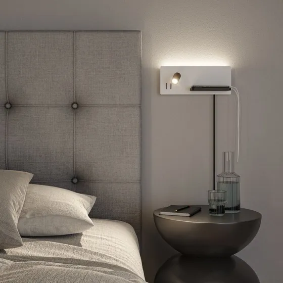 Paulmann Applique murale LED Serra, Noir, 2700K, USB-C