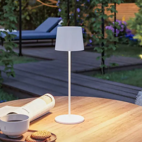 Paulmann Lampe à poser portable Gilo IP44 blanc mat