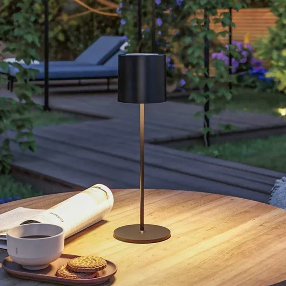 Paulmann Tuni Lampe à poser LED rechargeable noire IP44