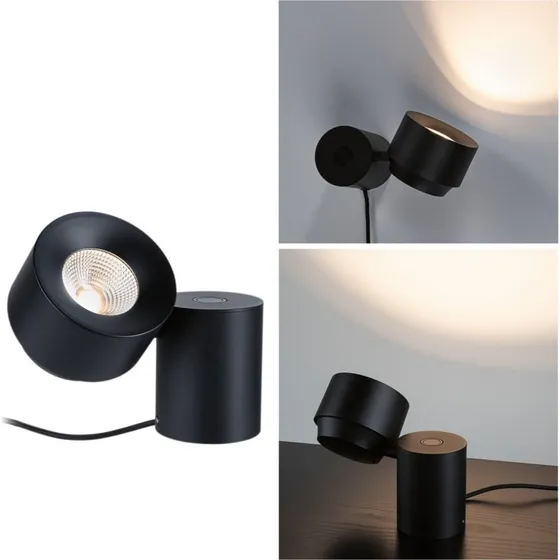 Paulmann Puric Pane Lampe de Table S 3-step Noir