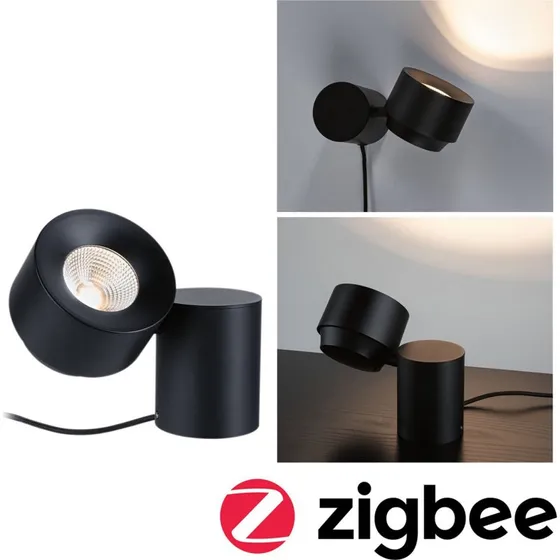 Paulmann Puric Pane Lampe de Table S Zigbee Dim. Noir